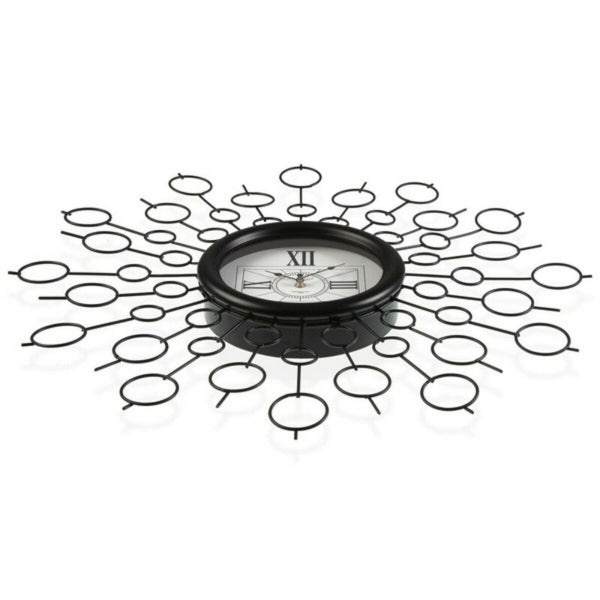 Horloge en métal noir 68 cm